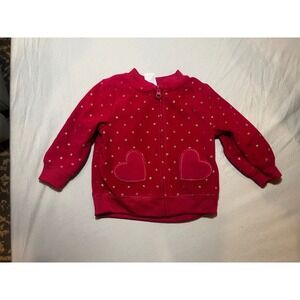 Child of Mine Girls 3-6‎ Months Red Jacket Heart Pockets Gold Polka Dot Cute